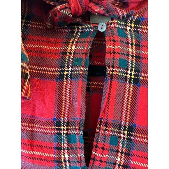 Vintage 80s Jack Mulqueen 100% Silk Tartan PussyBow Blouse Sz 8 – Red Holiday Pl - Picture 7 of 7